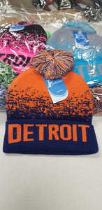 WINTER HATS DETROIT POMPOM 12PC