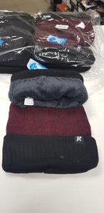 WINTER HATS PLAIN WITH FLEECE 12PC